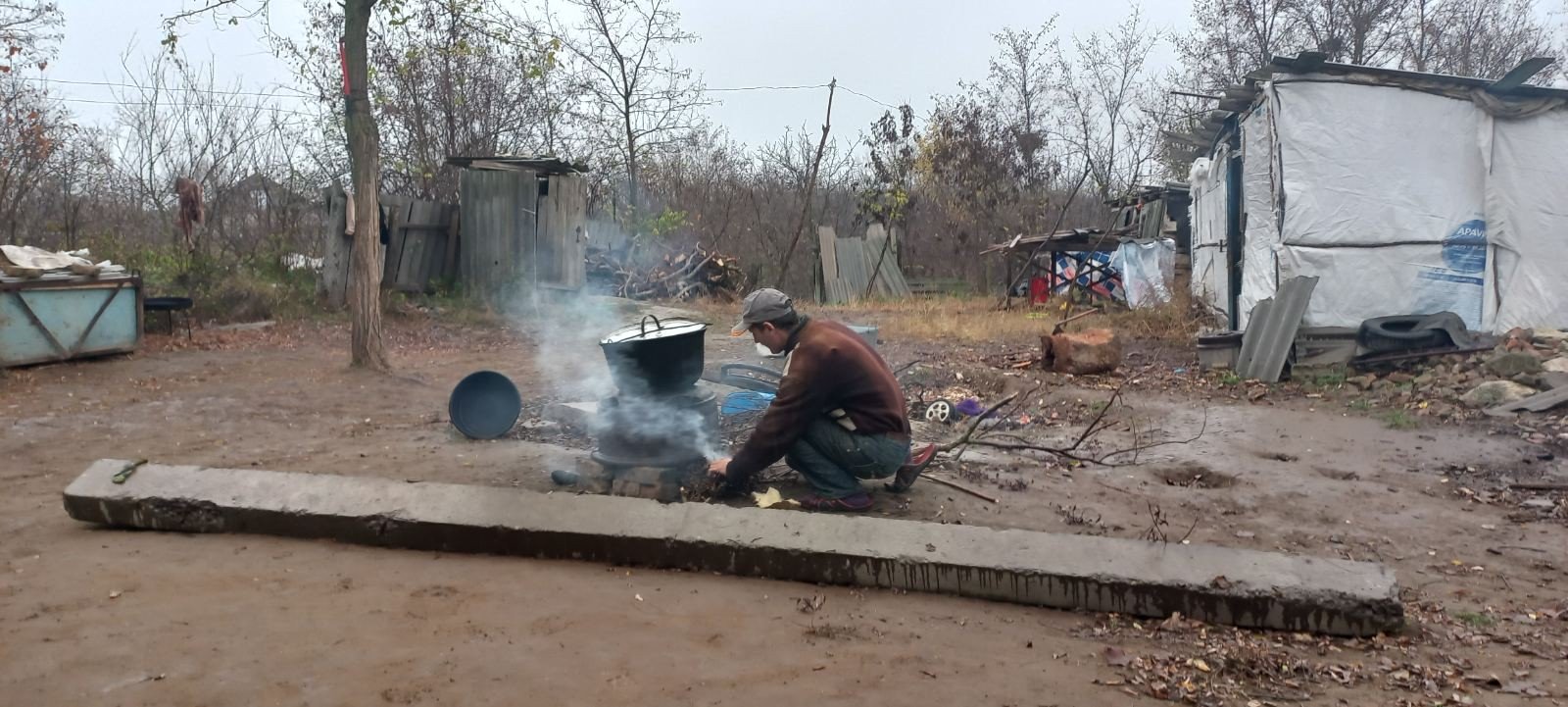Many families in Moldova cook outside