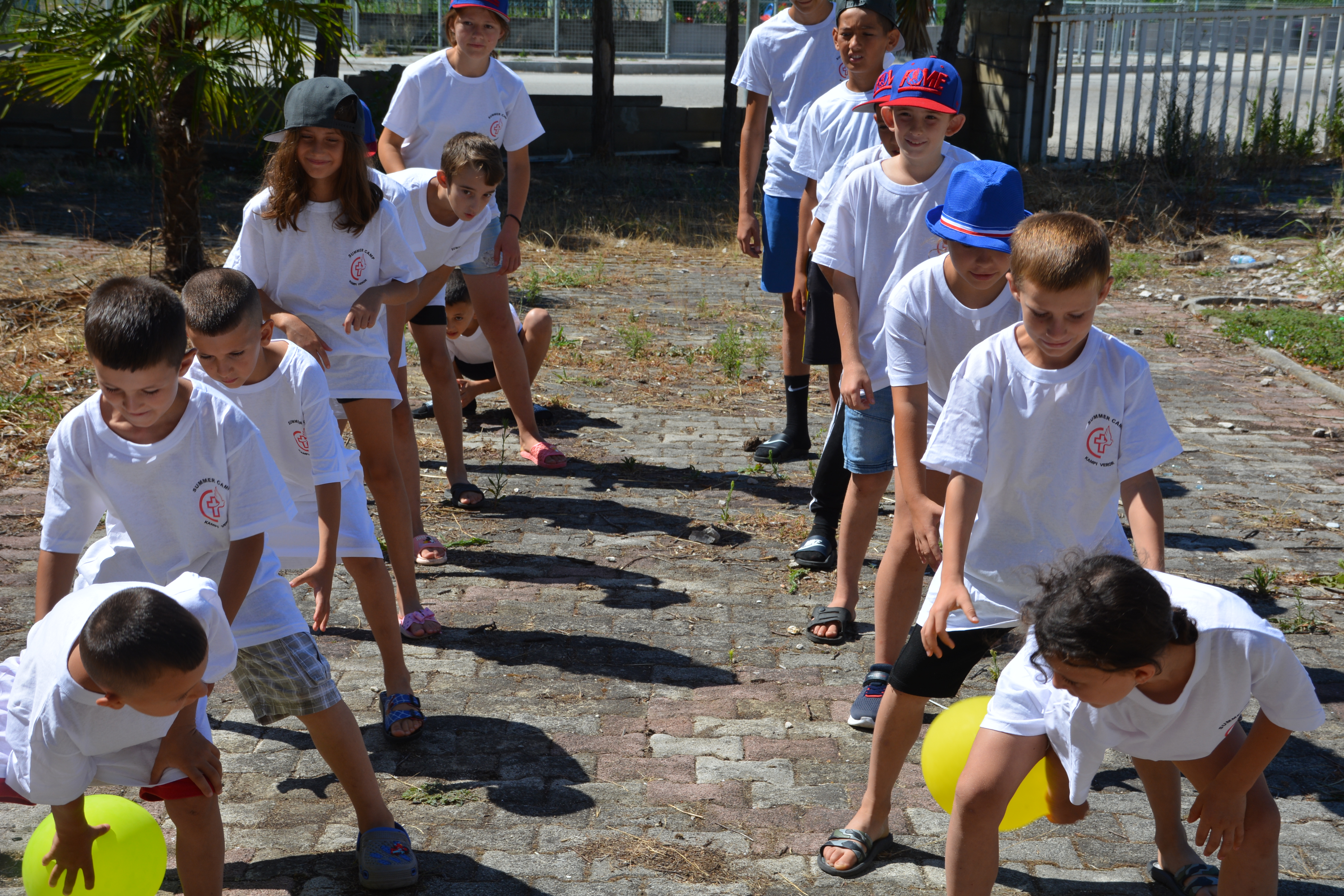 Kids play games while at Mission Without Borers Summer Camp in Albania
